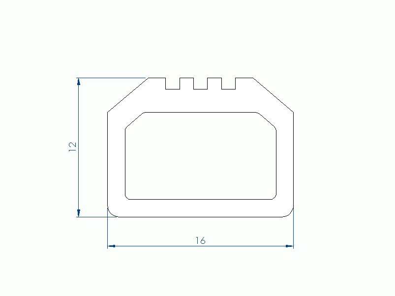 Profil en Silicone P97279CW - format de type Trapèze - forme irrégulier