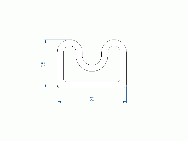 Profil en Silicone P97279EO - format de type D - forme irrégulier