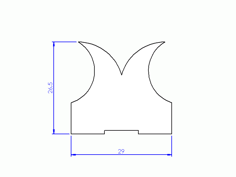 Profil en Silicone P974A - format de type Cornes - forme irrégulier