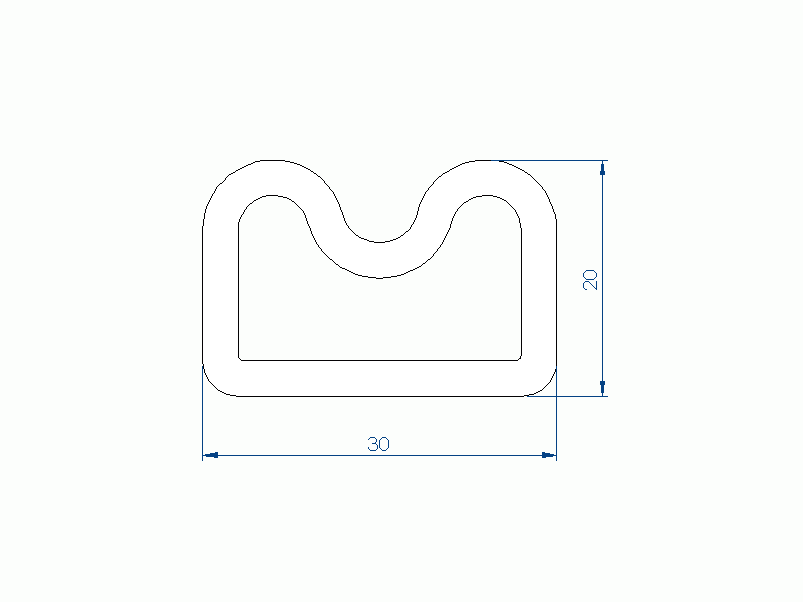 Profil en Silicone P97594U - format de type D - forme irrégulier