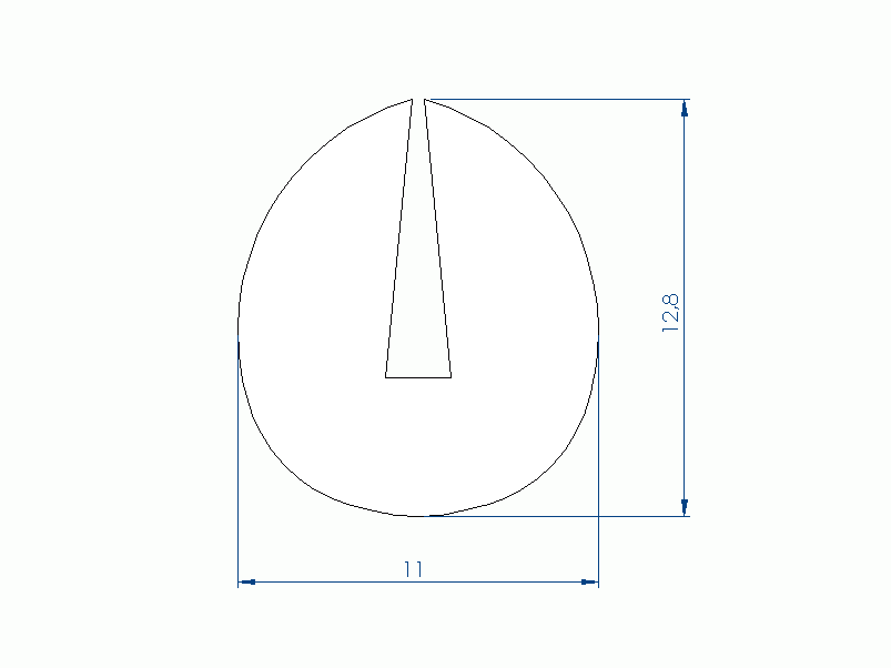 Profil en Silicone P97620A - format de type U - forme irrégulier