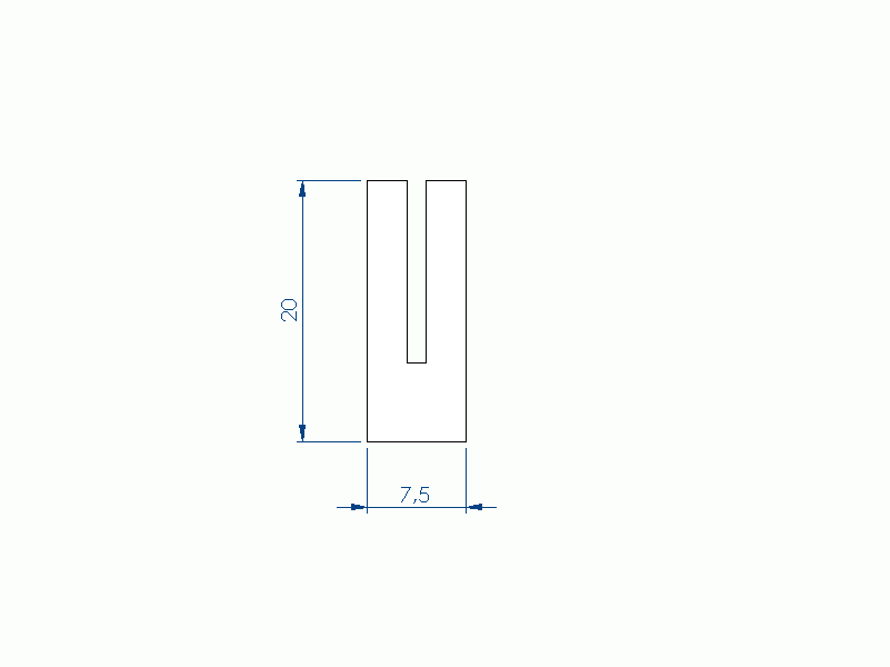 Profil en Silicone P97704A - format de type U - forme irrégulier