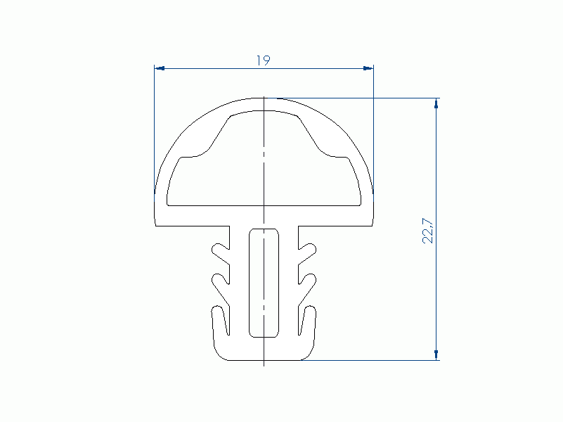 Profil en Silicone P97771B - format de type Double Trou - forme irrégulier