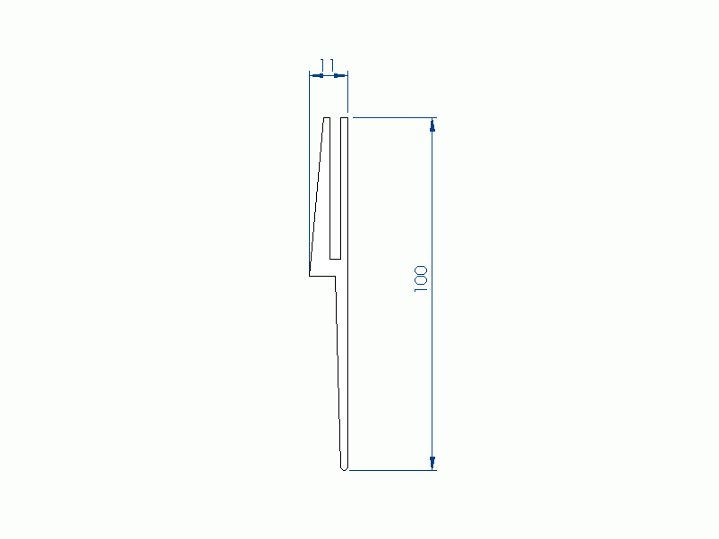 Profil en Silicone P97822C - format de type U - forme irrégulier