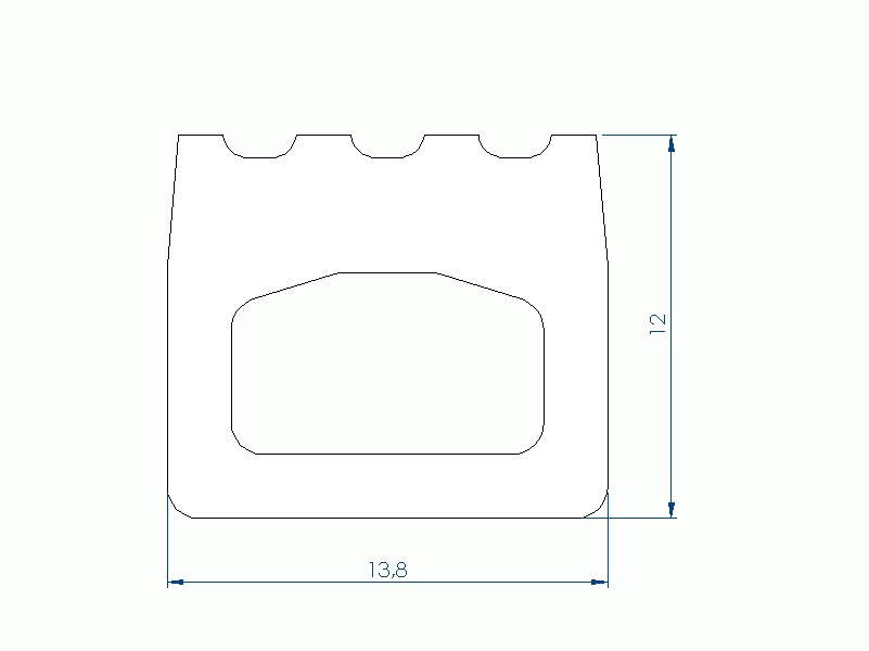 Profil en Silicone P97878B - format de type D - forme irrégulier