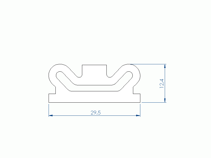 Profil en Silicone P97926A - format de type D - forme irrégulier