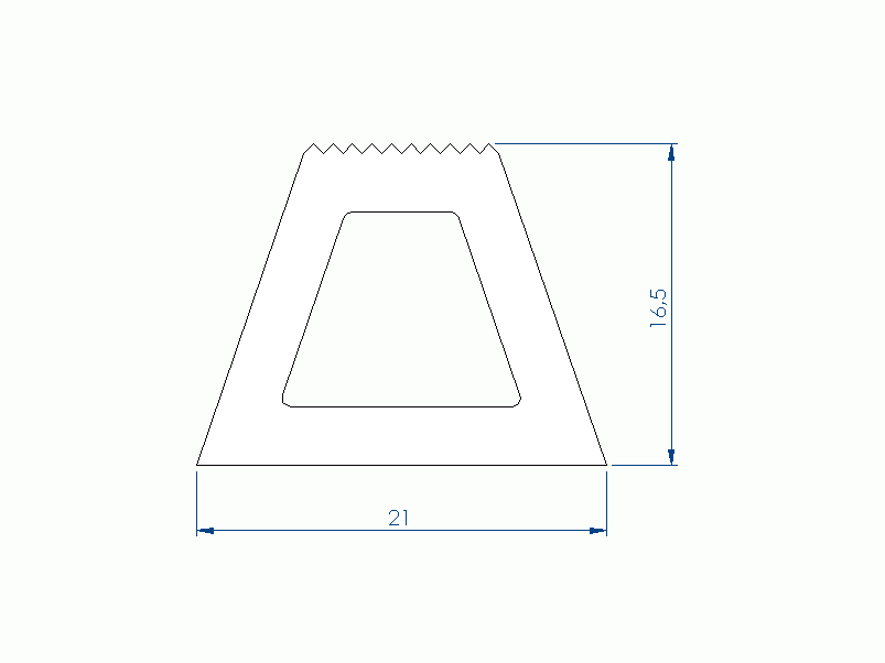 Profil en Silicone P98114A - format de type Trapèze - forme irrégulier