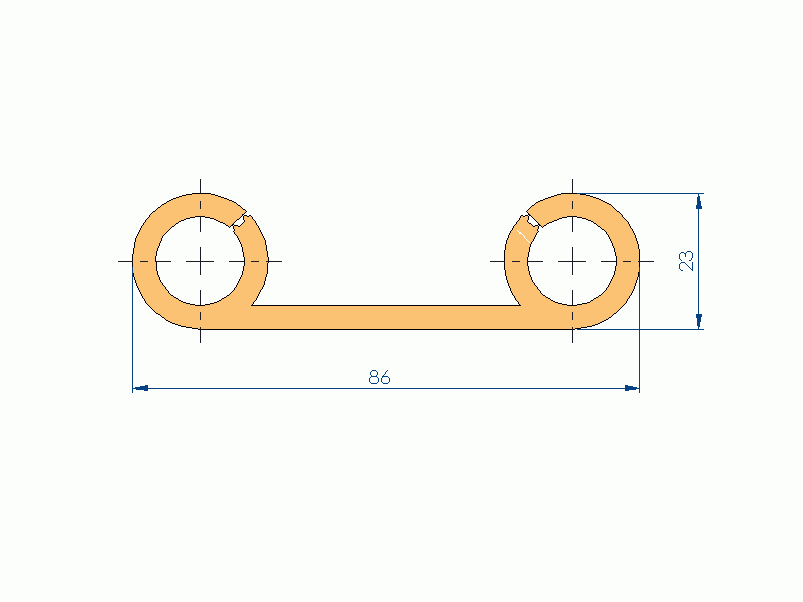 Profil en Silicone P98120A - format de type Double p/b massif - forme irrégulier