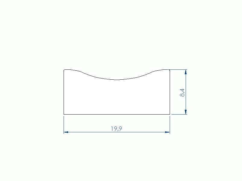 Profil en Silicone P98216B - format de type D - forme irrégulier