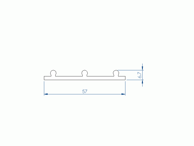 Profil en Silicone P98394D - format de type Double p/b massif - forme irrégulier