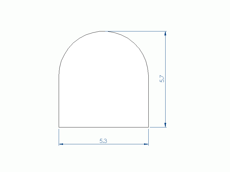 Profil en Silicone P98394J - format de type D - forme irrégulier