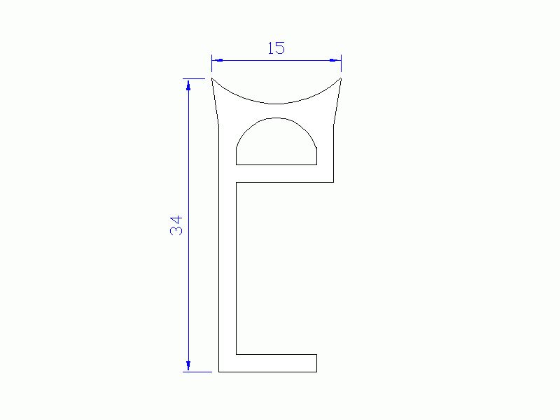 Profil en Silicone P983A - format de type e - forme irrégulier