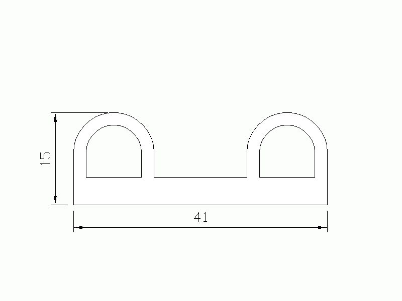 Profil en Silicone P991F - format de type Double p/b massif - forme irrégulier