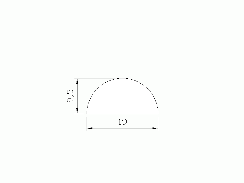 Profil en Silicone P991G - format de type D - forme irrégulier