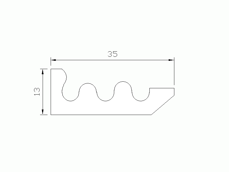 Profil en Silicone P991H - format de type Profilé Plat - forme irrégulier