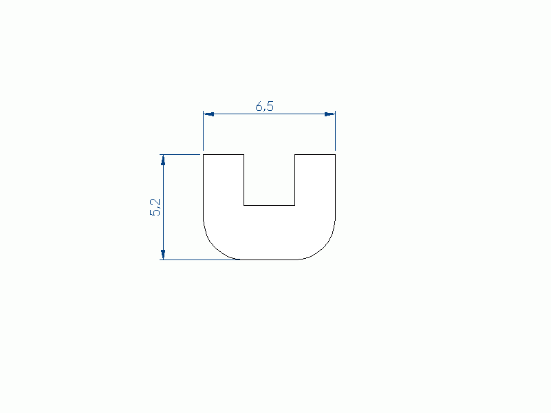 Profil en Silicone PE1214K - format de type U - forme irrégulier