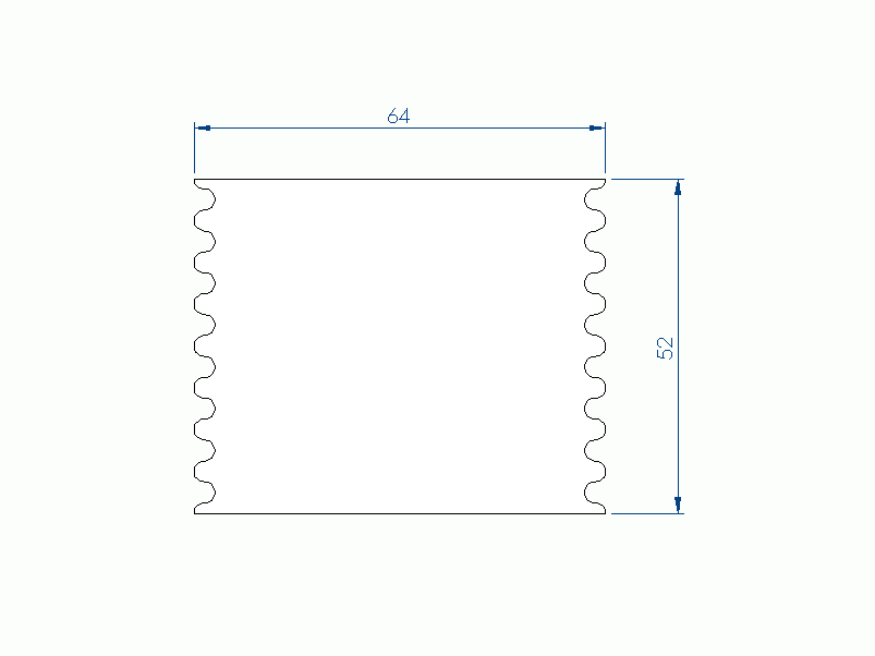 Profil en Silicone PE1228FQ - format de type Soufflet - forme irrégulier