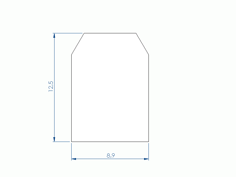 Profil en Silicone PE94958F - format de type Trapèze - forme irrégulier