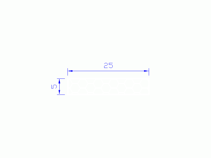 Profil en Silicone PSE0,252505 - format de type Rectángulo Esponja - forme régulière