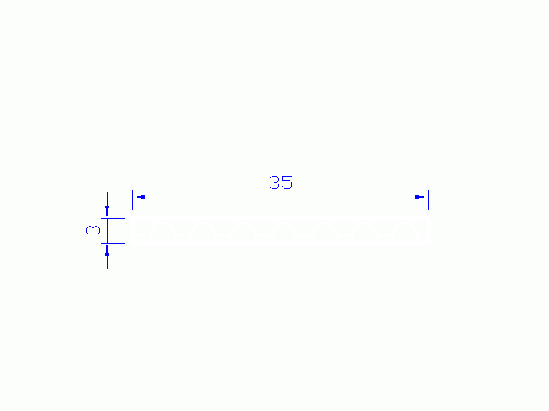 Profil en Silicone PSE0,253503 - format de type Rectángulo Esponja - forme régulière