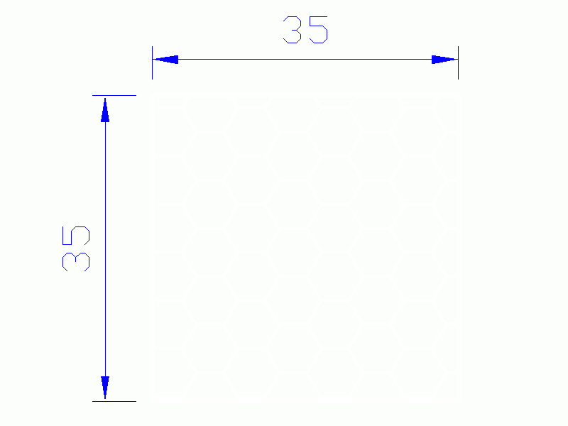 Profil en Silicone PSE0,253535 - format de type Cuadrado Esponja - forme régulière