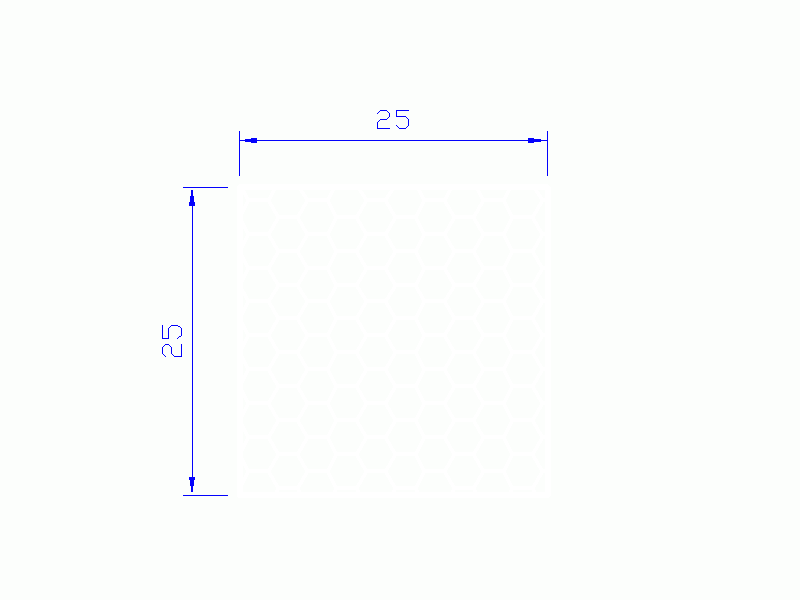 Profil en Silicone PSE0,392525 - format de type Cuadrado Esponja - forme régulière