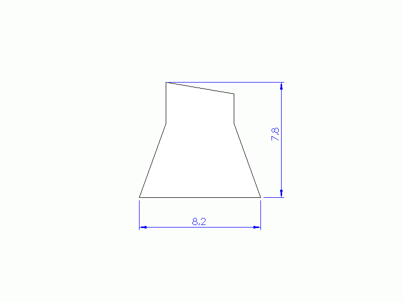 Profil en Silicone PSTR80H93260B - format de type Trapèze - forme irrégulier