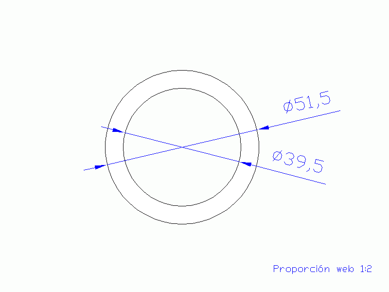 Profil en Silicone TS4051,539,5 - format de type Tubo - forme de tube