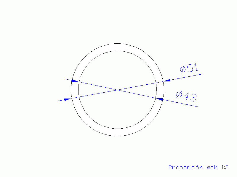 Profil en Silicone TS405143 - format de type Tubo - forme de tube