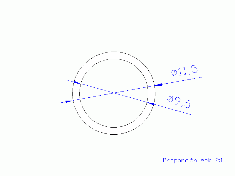 Profil en Silicone TS5011,509,5 - format de type Tubo - forme de tube