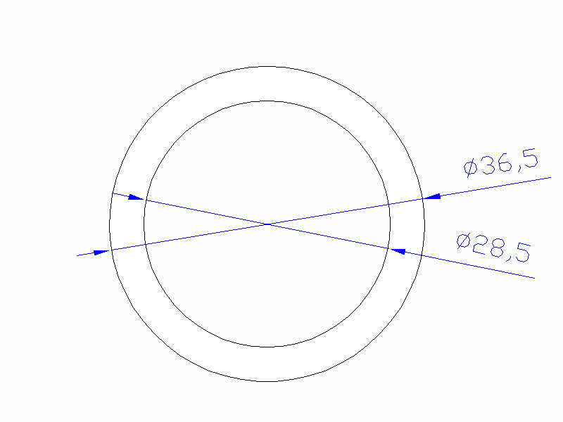 Profil en Silicone TS5036,528,5 - format de type Tubo - forme de tube
