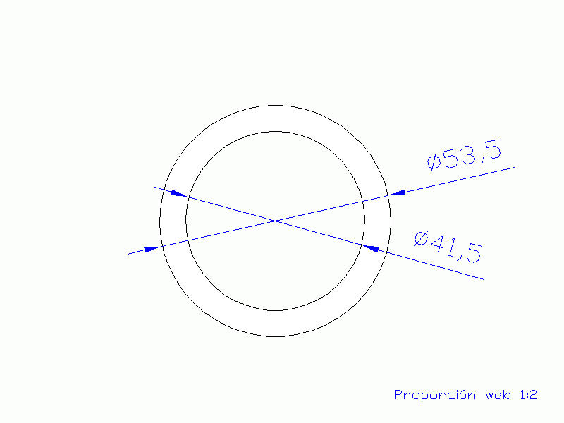 Profil en Silicone TS5053,541,5 - format de type Tubo - forme de tube