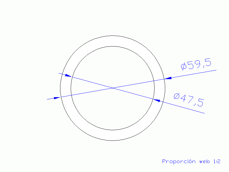 Profil en Silicone TS5059,547,5 - format de type Tubo - forme de tube