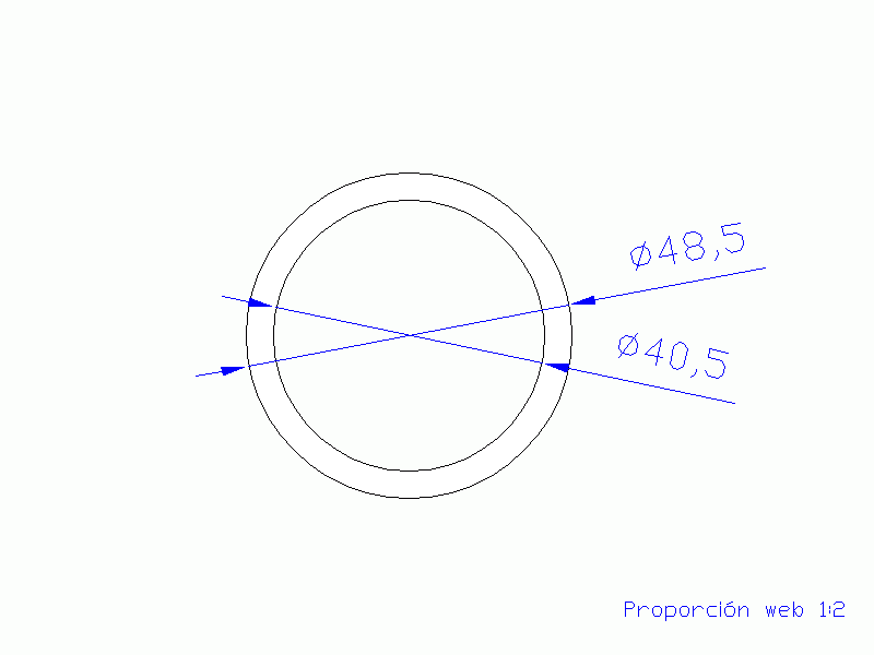 Profil en Silicone TS6048,540,5 - format de type Tubo - forme de tube
