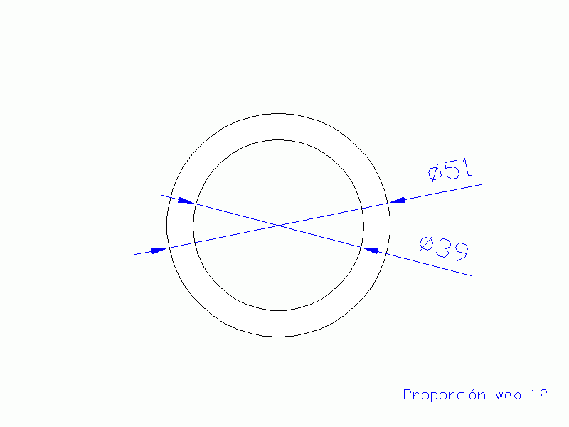 Profil en Silicone TS605139 - format de type Tubo - forme de tube