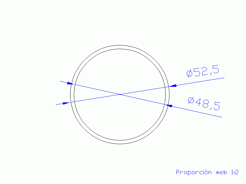 Profil en Silicone TS6052,548,5 - format de type Tubo - forme de tube