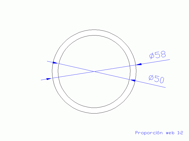 Profil en Silicone TS605850 - format de type Tubo - forme de tube