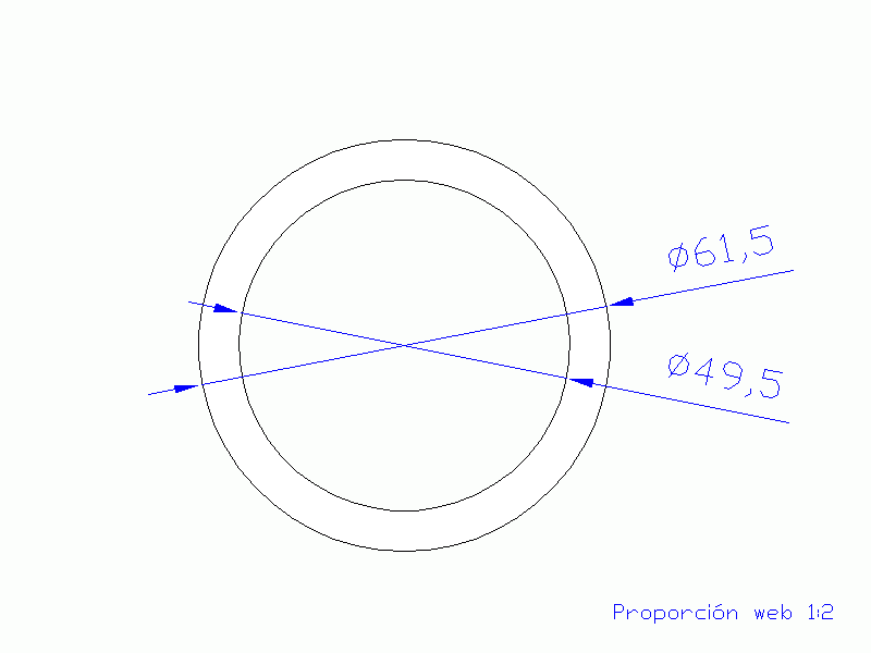 Profil en Silicone TS6061,549,5 - format de type Tubo - forme de tube