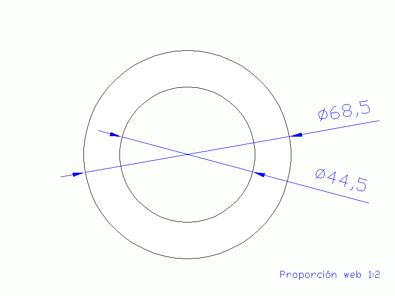 Profil en Silicone TS6068,544,5 - format de type Tubo - forme de tube