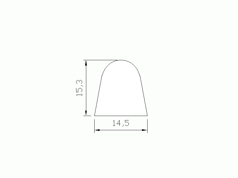 Silicone Profile P014 - type format D - irregular shape