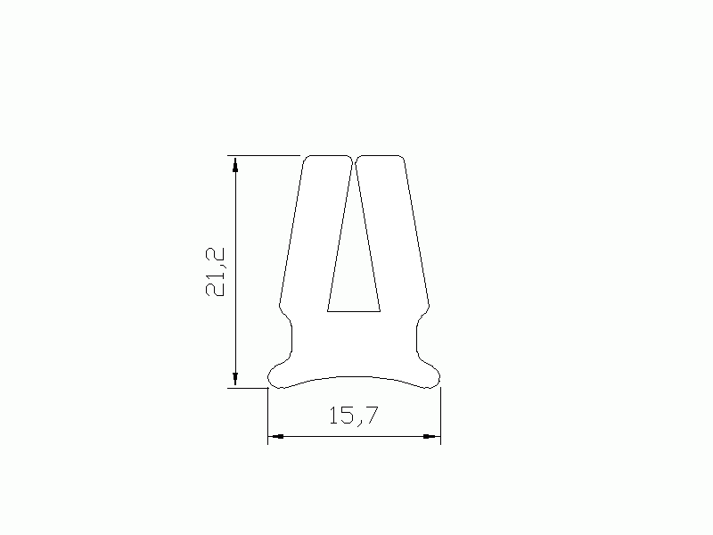 Silicone Profile P10041A - type format U - irregular shape