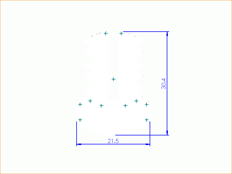 Silicone Profile P10041B - type format U - irregular shape