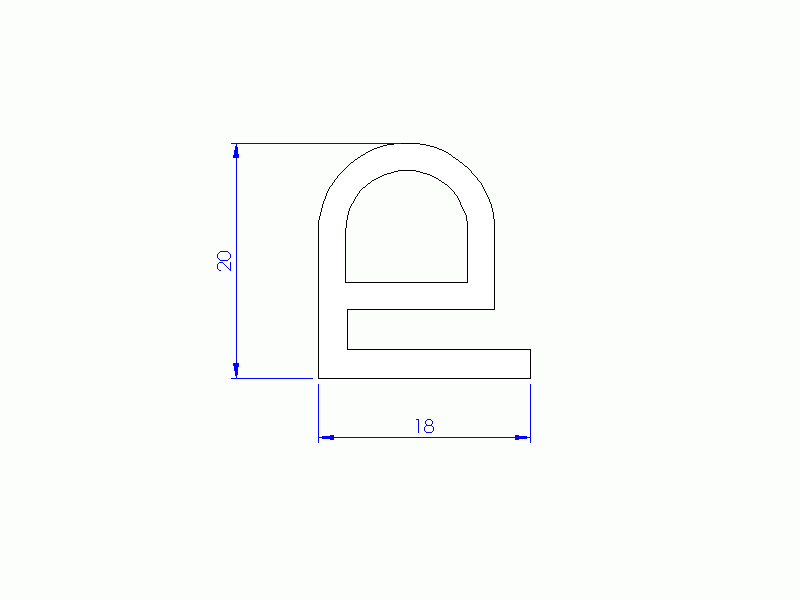 Silicone Profile P10041D - type format e - irregular shape