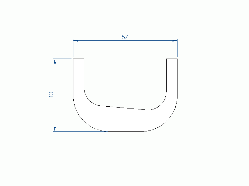 Silicone Profile P10041Y - type format U - irregular shape