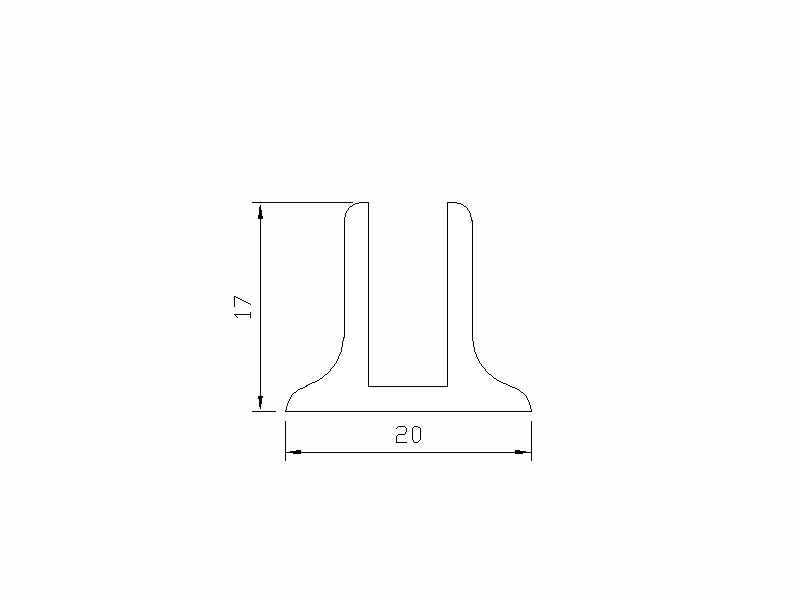 Silicone Profile P1010A - type format U - irregular shape