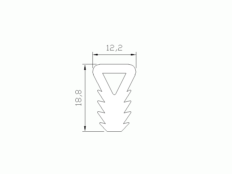 Silicone Profile P103A - type format Double Hole - irregular shape