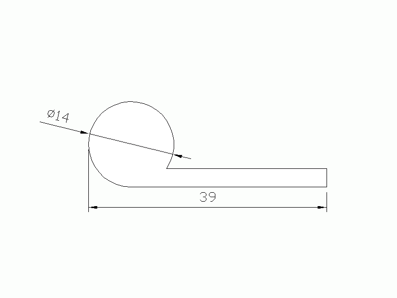 Silicone Profile P104C - type format solid b/p shape - irregular shape