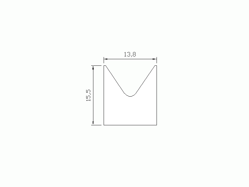 Silicone Profile P1053X - type format Horns - irregular shape