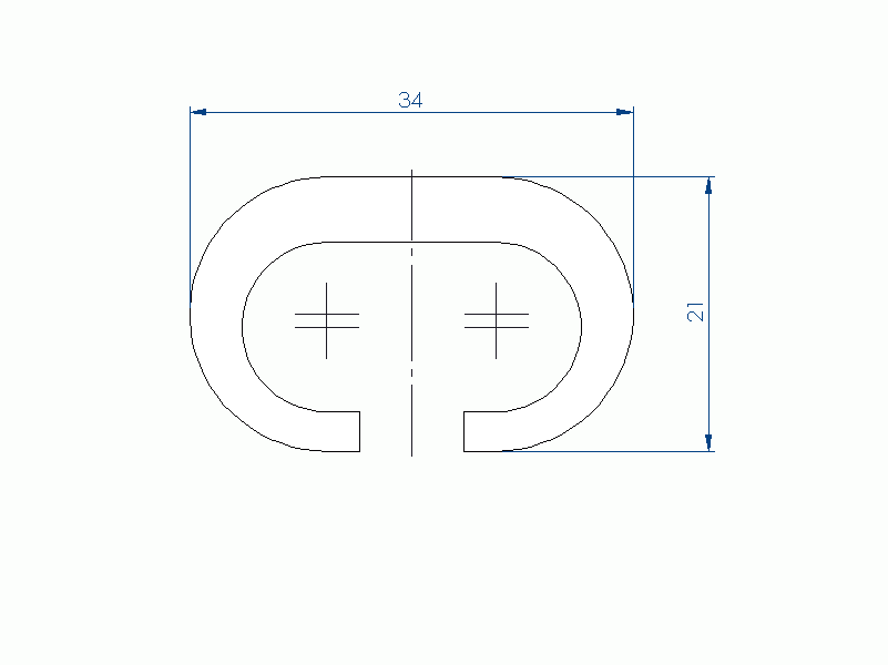 Silicone Profile P10566AM - type format U - irregular shape