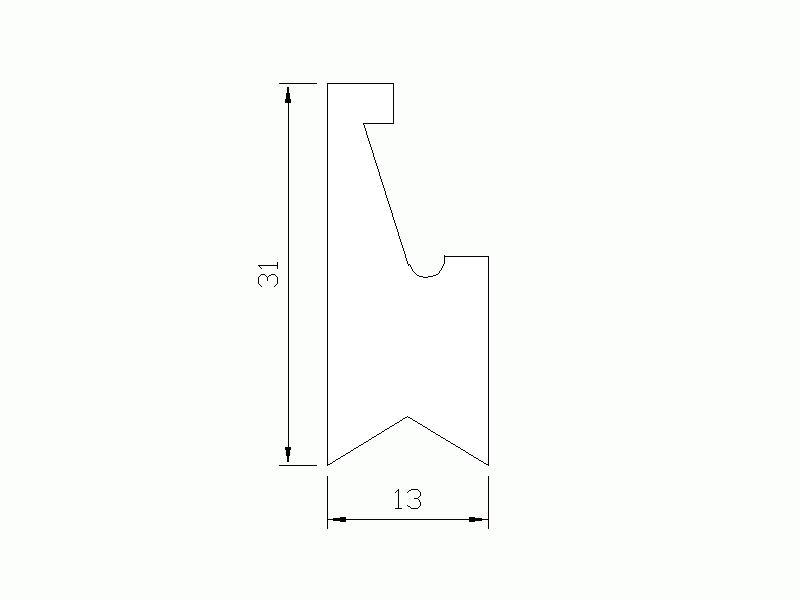 Silicone Profile P105I - type format Lipped - irregular shape